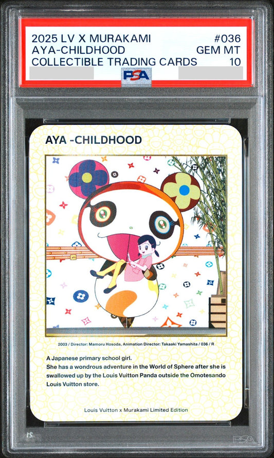 PSA 10 Louis Vuitton Takashi Murakami Aya Childhood Trading Card 036 Limited LV0