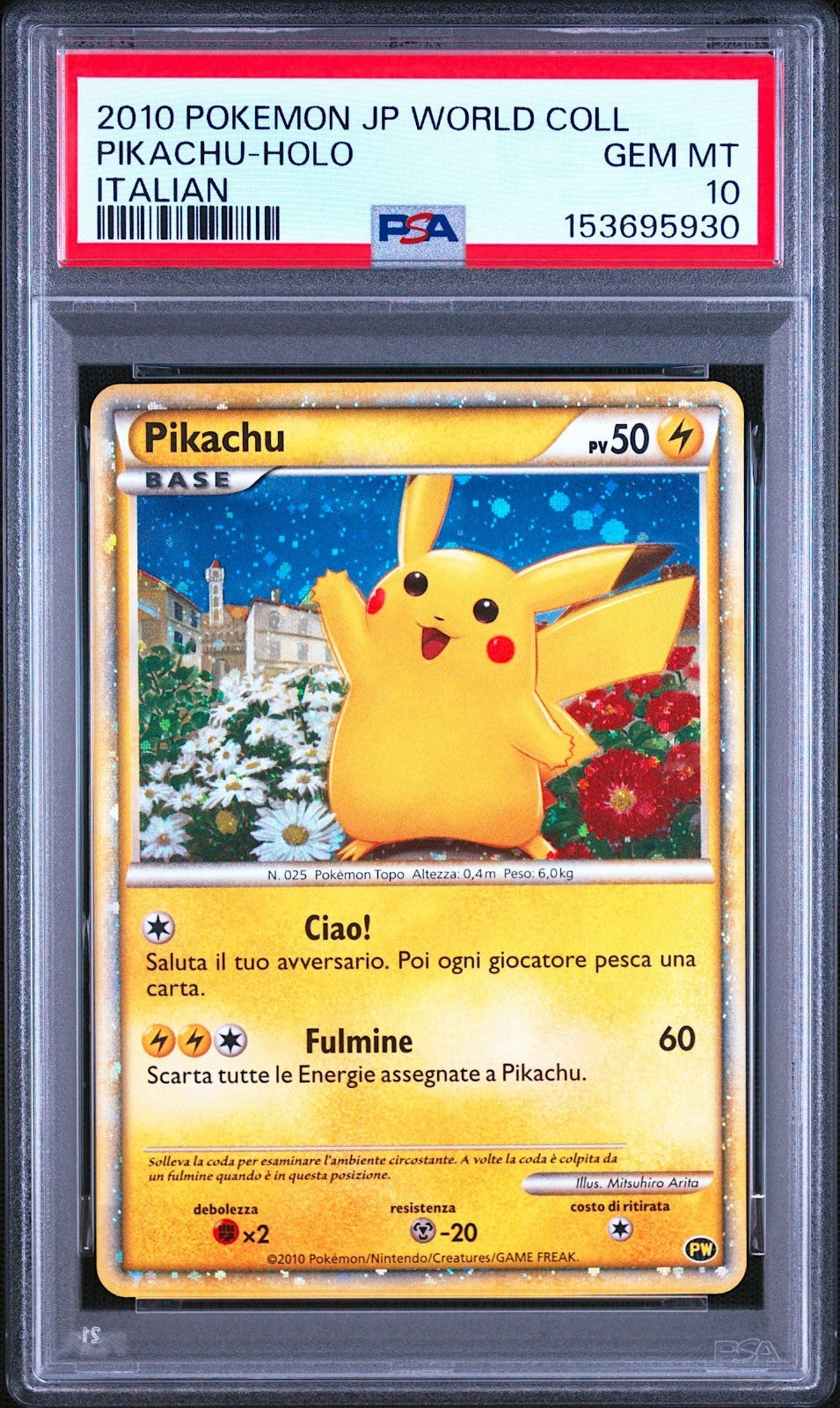 PSA 10 Pikachu World Collection Iatlian German Holo Promo Pokemon Card 20101