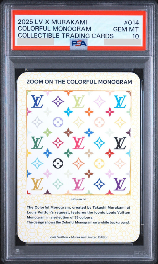 PSA 10 Louis Vuitton Takashi Murakami Colorful Monogram Trading Card 014 LV0