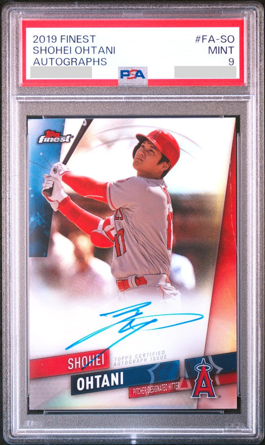 PSA 9 Shohei Ohtani 2019 Topps Finest Autographs On Card FA-S0 Angels0
