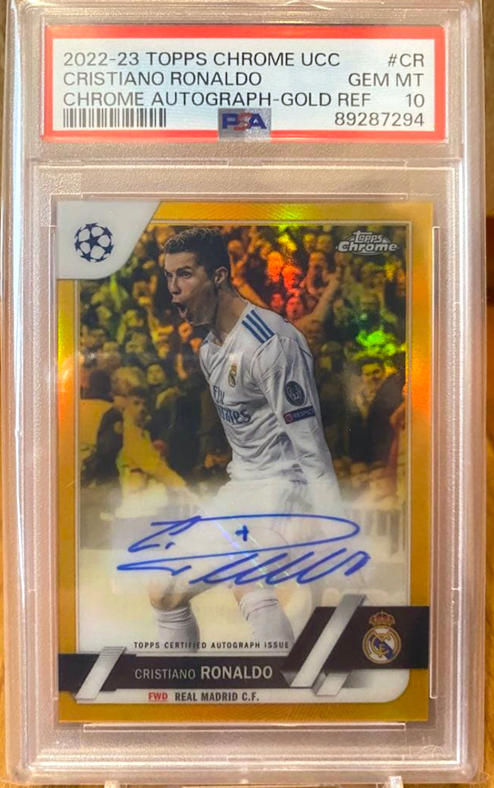 PSA 10 Cristiano Ronaldo 2023-24 Topps Chrome UCC /50 Autograph Gold refractor2