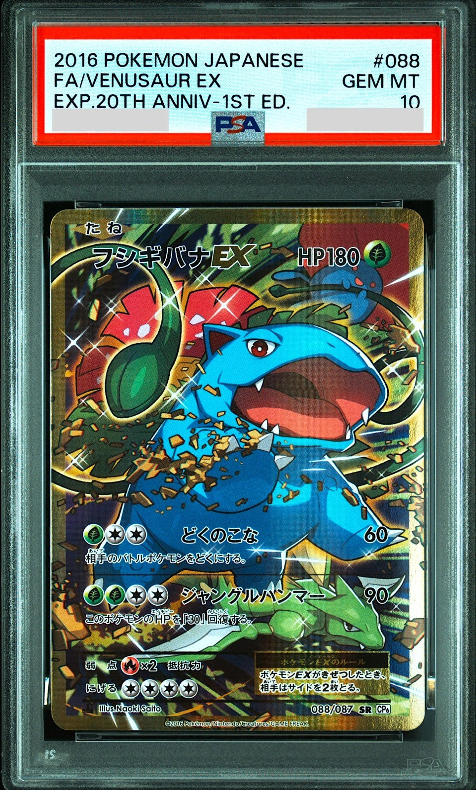 PSA 10 Venusaur EX 088/087 SR CP6 Expansion 20th 1st Japanese Pokemon Card 20160