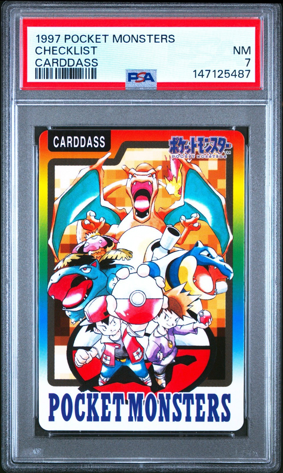 PSA 7 Pokemon Carddass Bandai Checklist Card Charizard Venusaur Japanese 19970