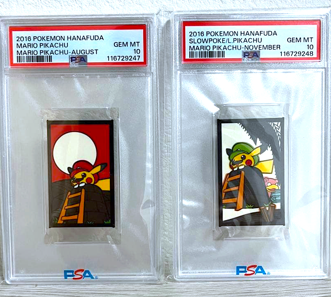PSA 10 Mario Pikachu Luigi Hanafuda Playing Cards Seq Japanese Pokemon 20165