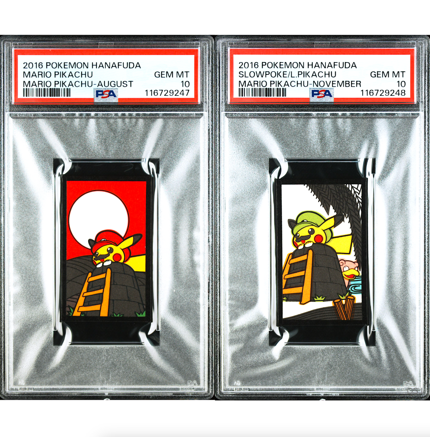 PSA 10 Mario Pikachu Luigi Hanafuda Playing Cards Seq Japanese Pokemon 20160