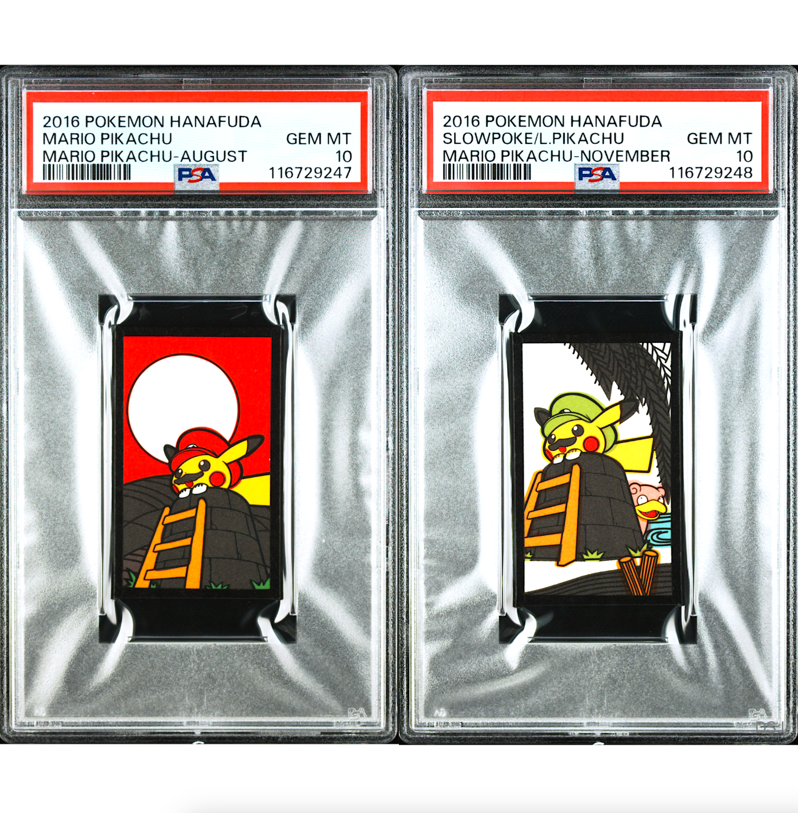 PSA 10 Mario Pikachu Luigi Hanafuda Playing Cards Seq Japanese Pokemon 20160